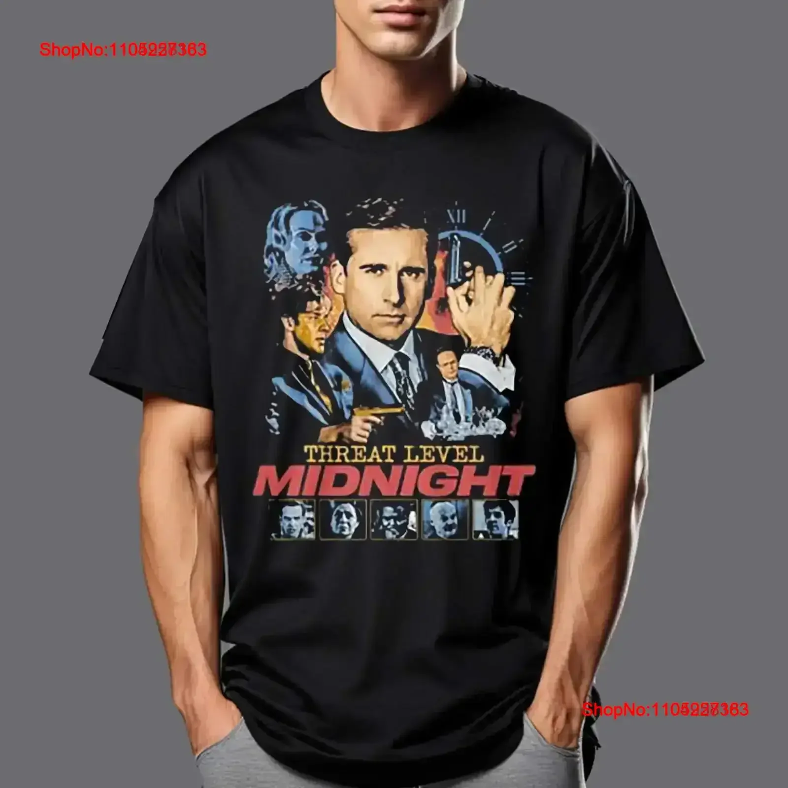 

Футболка Office Threat Level Midnight, чехол S 5XL, винтажный стираный мужской топ для повседневной носки, уличная одежда, повседневная дышащая одежда