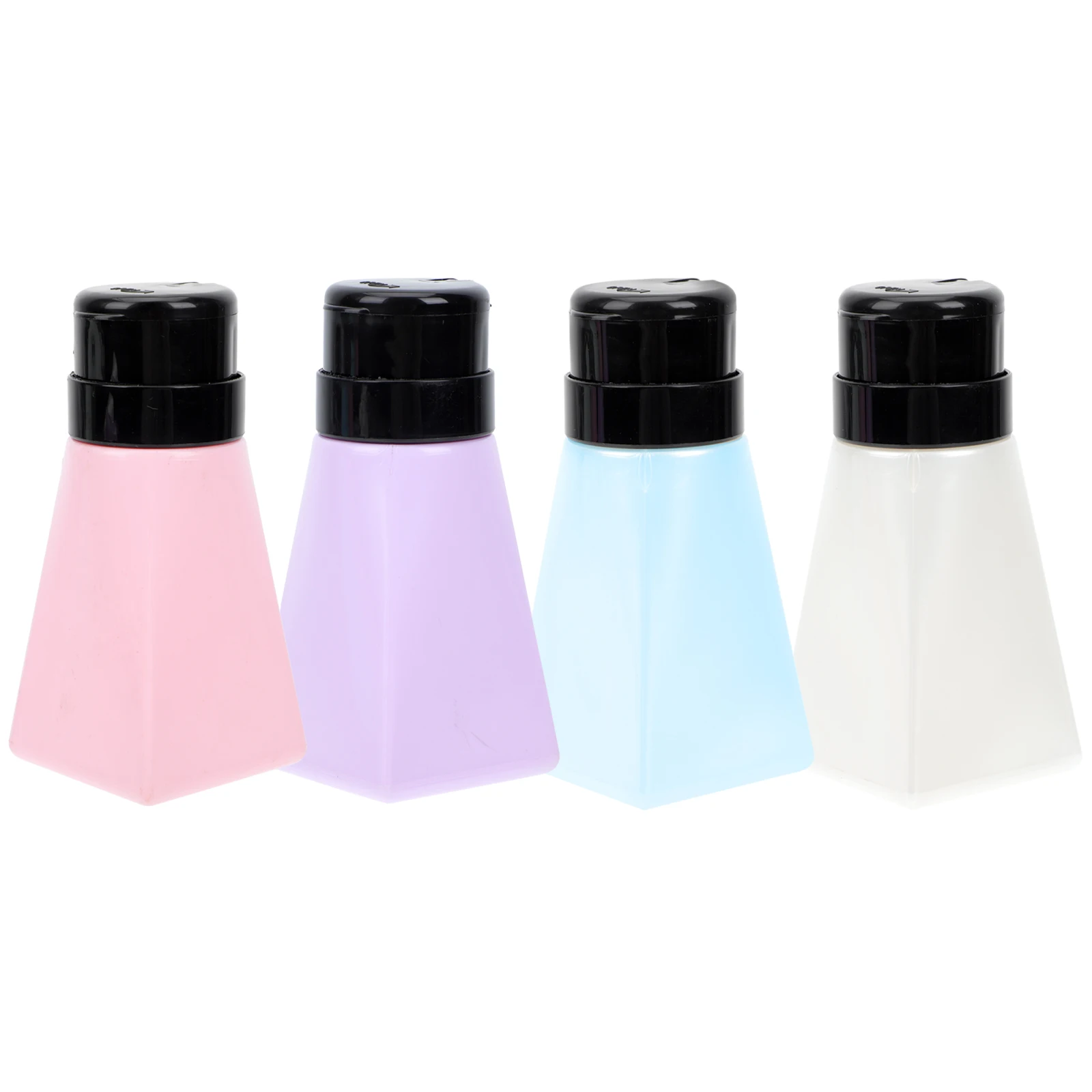 

4pcs Press Liquid Holder Squeeze Bottle Nail Polish Remover Manicure Bottles Salon Supplies Empty PP Material Leak Proof