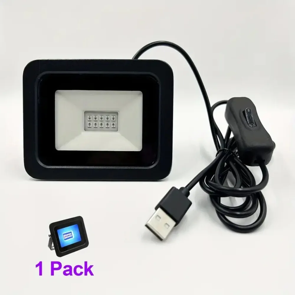 Anti Bacterial 5V USB UV LED Floodlight 10W High Power UVA Floodlight Handheld Waterproof UV Fluorescent Light Party Decoration