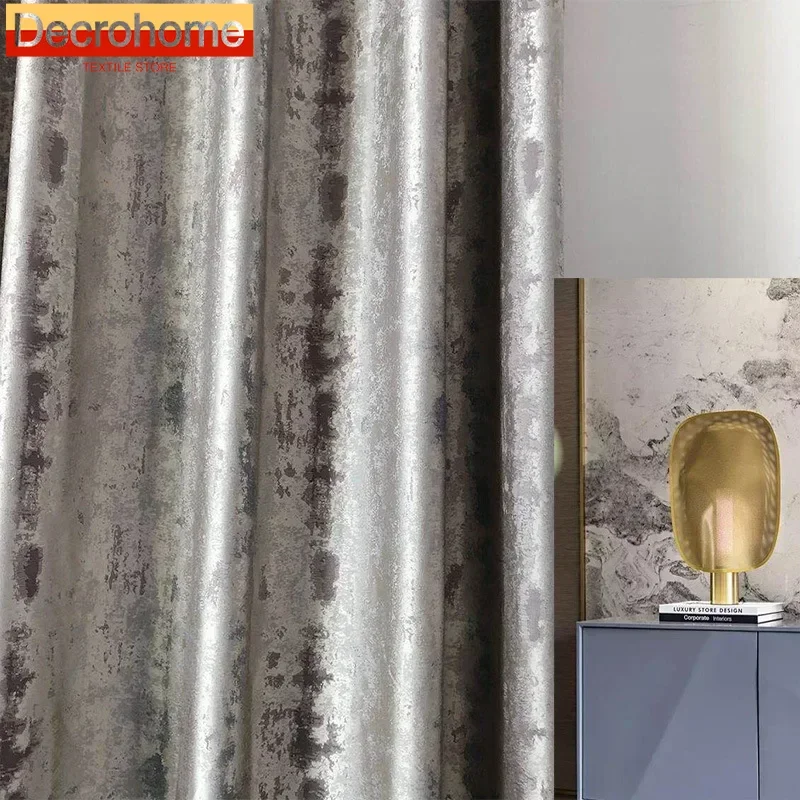 

Modern Curtains for Living Dining Room Bedroom Light Luxury High-end Villa Simplicity Curtains Finished Product Customization