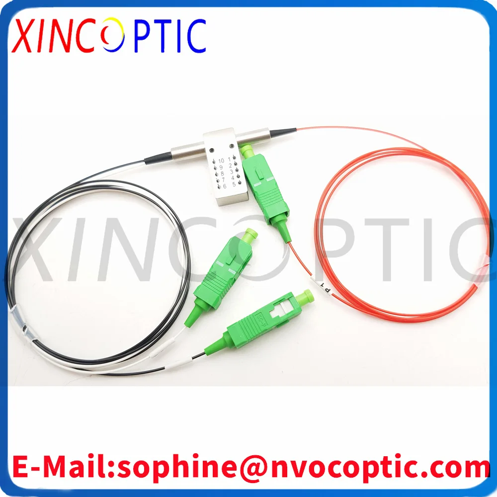 OSW 1*2 SM-13/15-5-N-25-10-LA 1x2 مفتاح بصري ميكانيكي، غير قابل للإغلاق 5V SM 1310/1550nm ميكانيكي مع LC/SC/FC/ST/APC/UPC