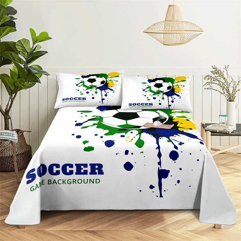 Bedding Sets Competitive Sports Bed Sheet Fashion Design Double Flat Sheet Boys Girls Bed Sheet Set Bed Sheets and Pillowcases