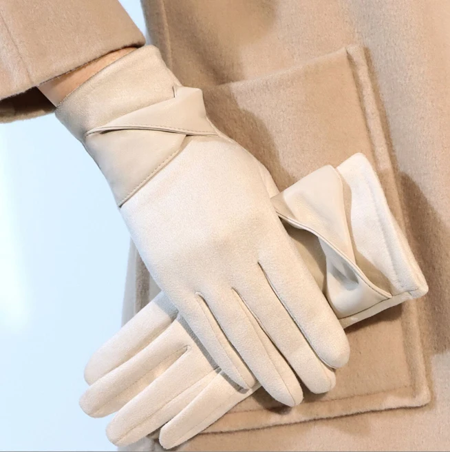 قفازات كورية دافئة للنساء موضة الشتاء بسيطة أنيقة مخملية مضادة للبرد قفازات لمس ركوب الخيل قفازات سميكة مقاومة للرياح #3