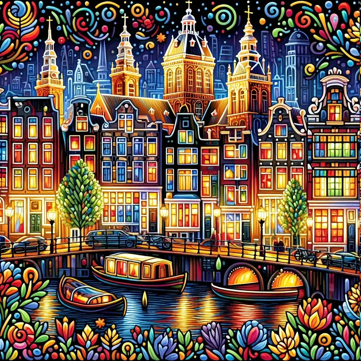 

The Healing Landscape of the Night 500PCS /1024 PCS Jigsaw Puzzles Challenging Family Activity Game for Gameroom Bedroom Gift