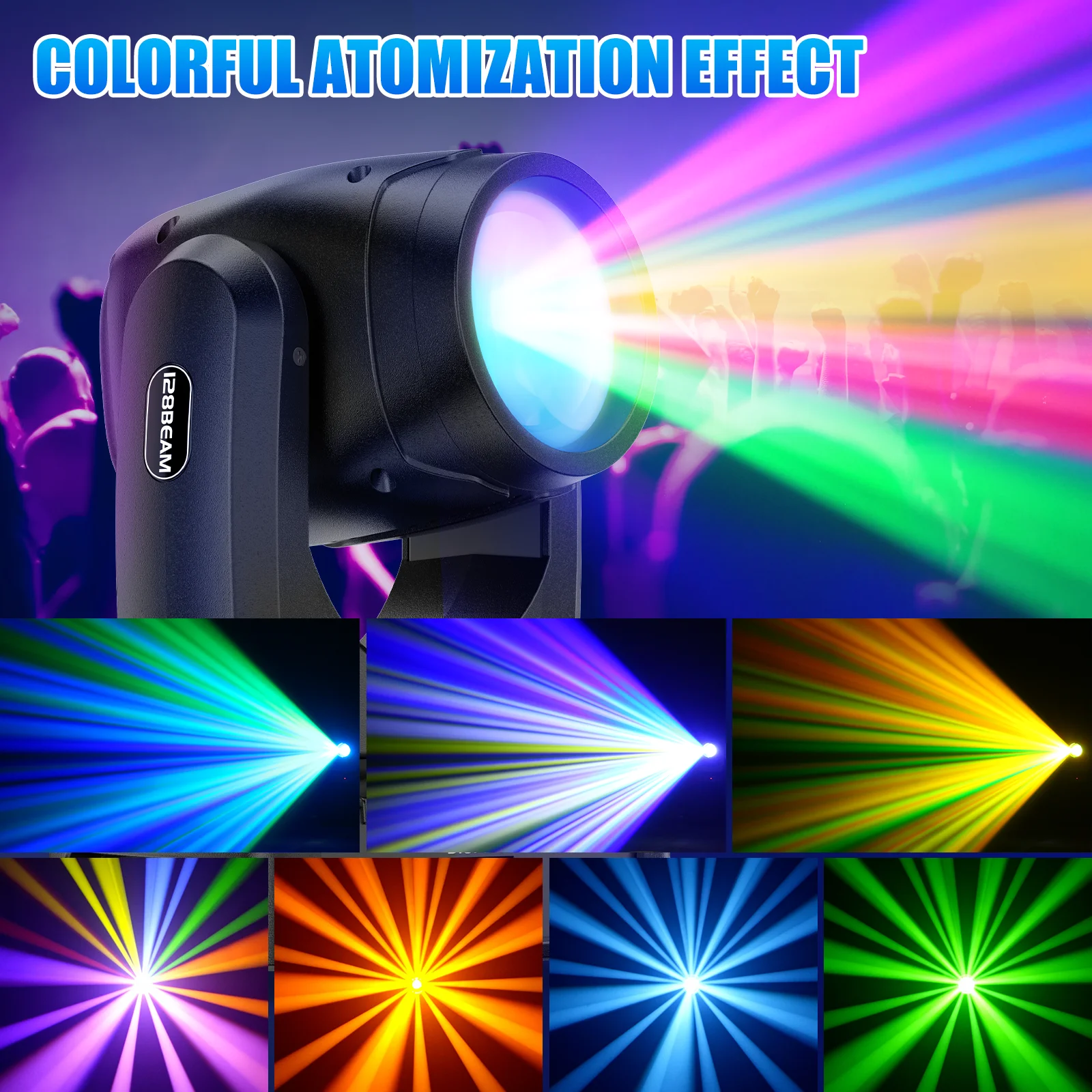 U'King 150W Strahl Moving Head Licht DMX512 Mini LED Bühnenlichtstrahl + Spot + 18 rotierende Prismen Effektlicht für DJ Disco Hochzeit