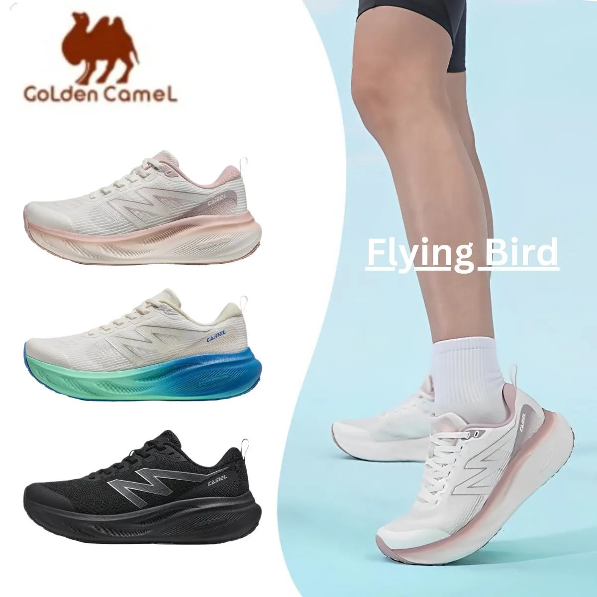 Golden Camel Men Running Shoes 2025 New Comfortable Versatile Breathable Casual Sneakers Lightweight Wear-resistant Male Shoes