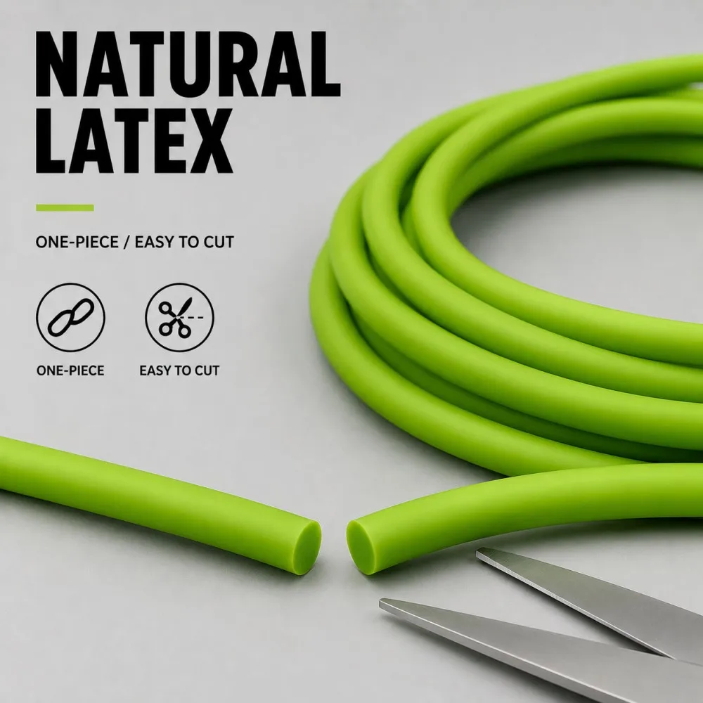 Dia 6mm Bright Green Natural Latex Rubber Solid Strip 1/2/3M High Elastic Rubber Strip For Fitness Slingshot Industrial