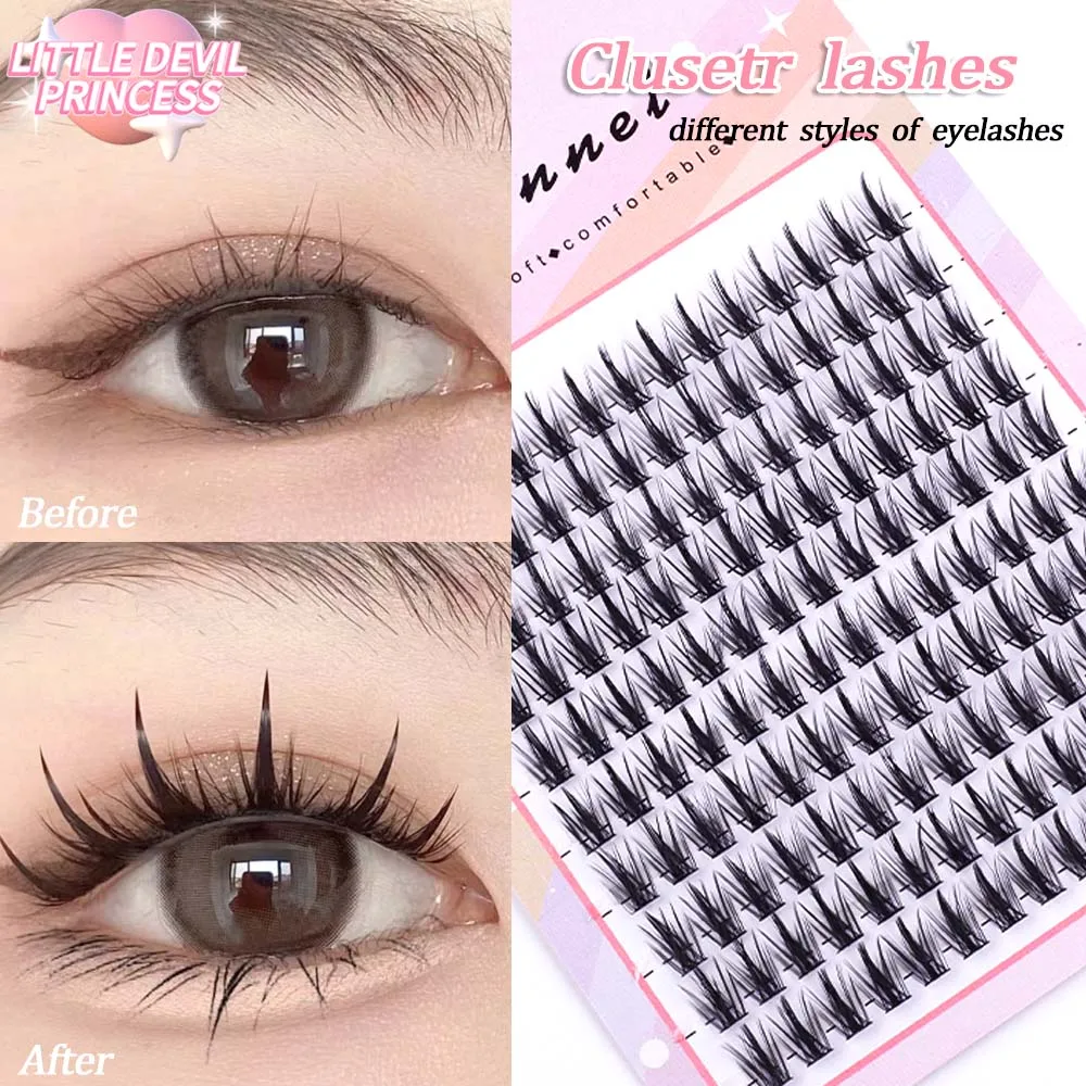 140 clusters label false eyelashes Soft lash clusters eyelashes makeup tools Single cluster grafting eyelash extension cosmetics