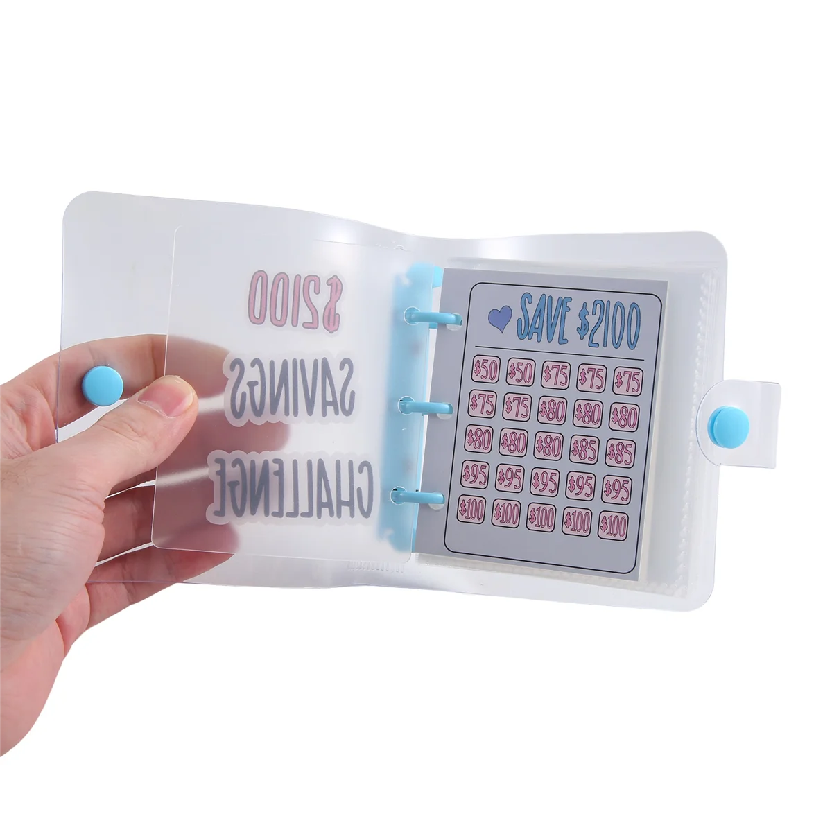 Binder tantangan hemat 2100, Binder anggaran Mini mirip uang dengan amplop uang biru