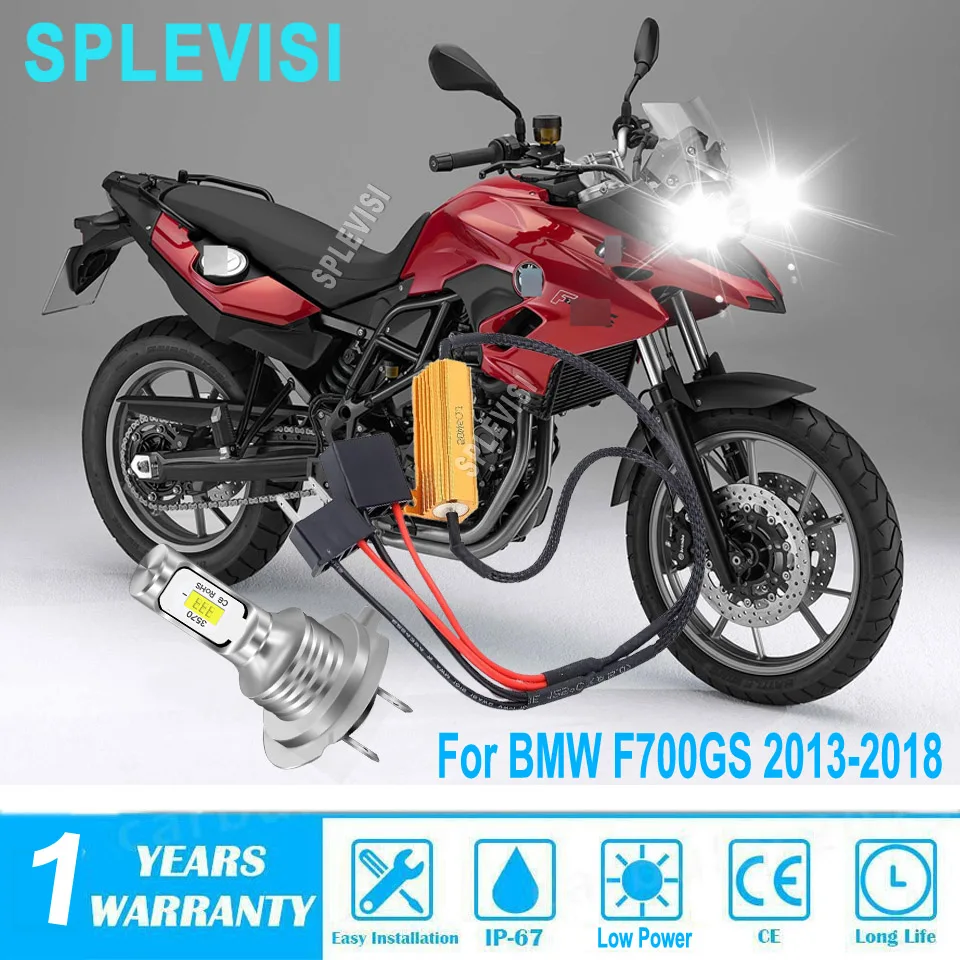 Motorcycle LED Headlights Bulbs 6000K White Headlamp Error Free Conversion Kit For BMW F700GS 2013 2014 2015 2016 2017 2018