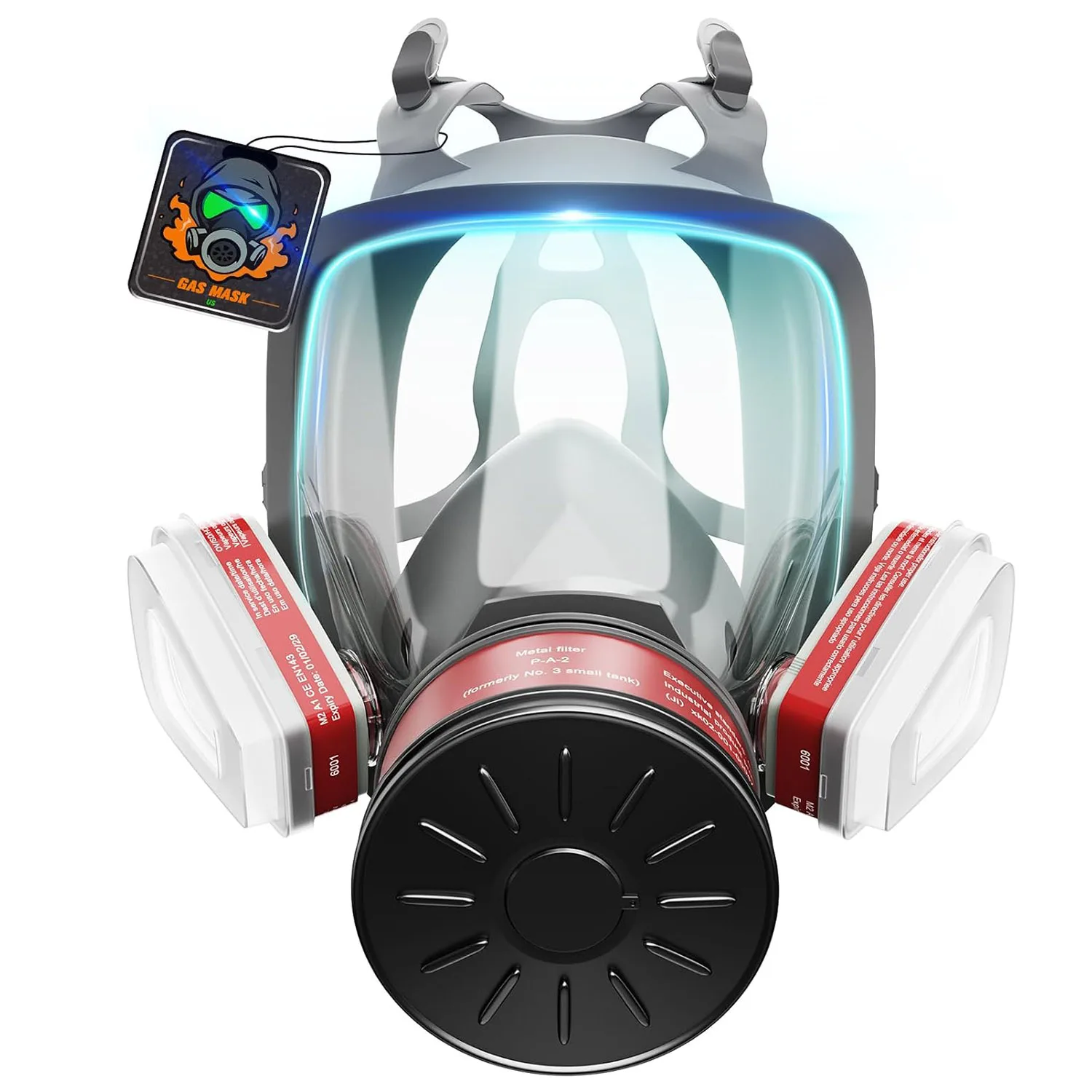 

Противогаз выживания ядерный и химический полнолицевой противогаз с 40-миллиметровым фильтром с активированным углем и фильтром 6001 Респираторная маска 6800