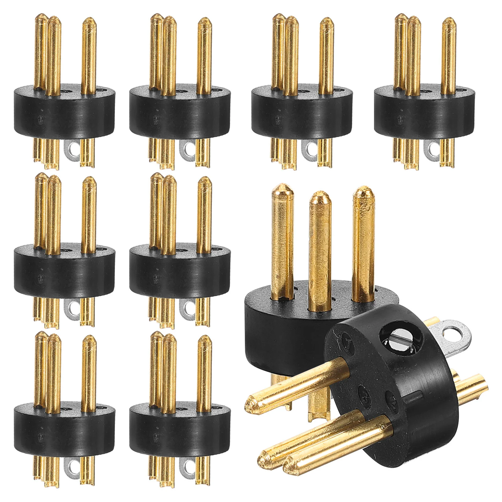 10 Pcs XLR Head Needle Microphone Plug Male 3-pin Connector Accessories Metal Balance