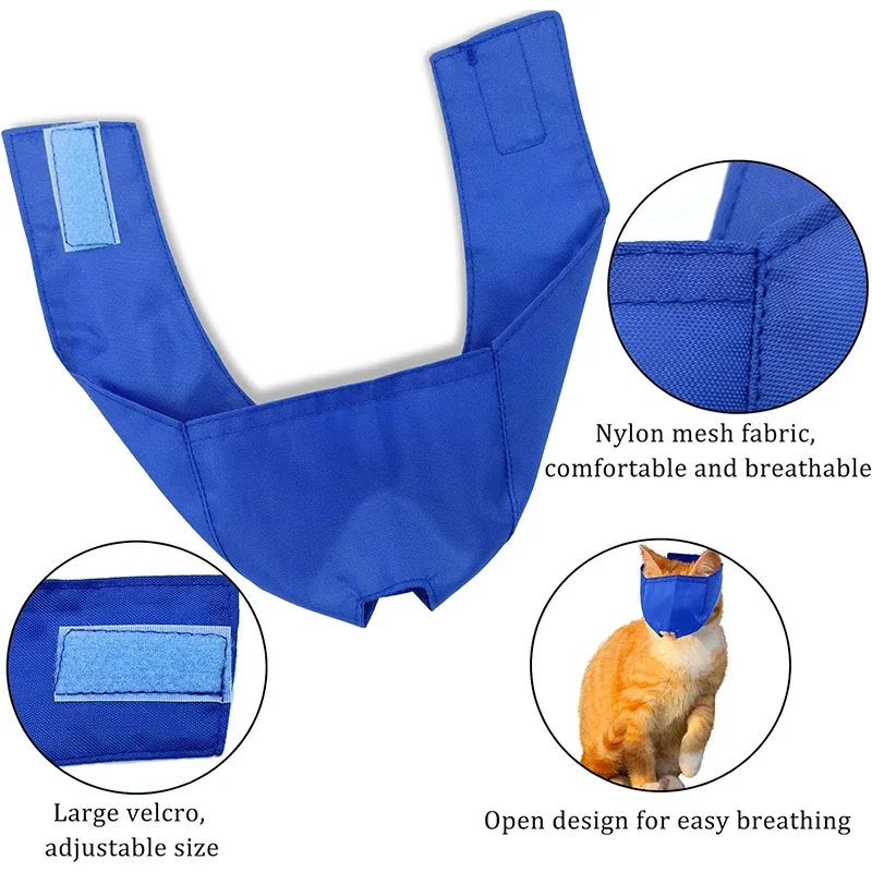 Cat Anti-bite Muzzles Breathable Nylon Protective Hood Cat Grooming Restraint Bags For Prevent Cats From Biting Nail Trimming