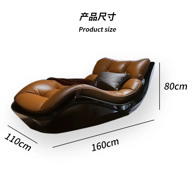 Italian minimalist  leisure leather reclining chair