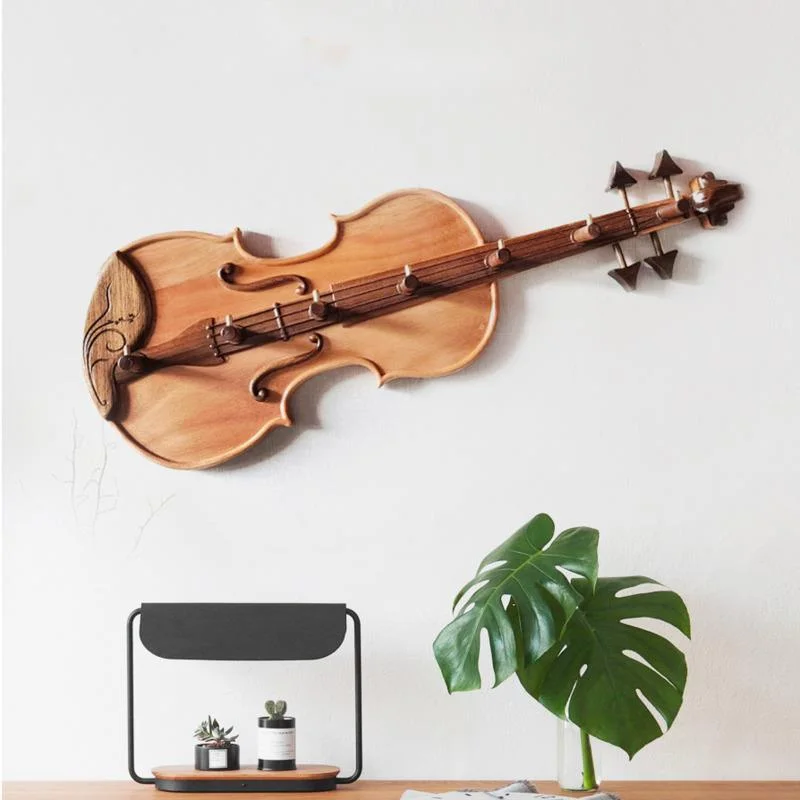 Creative Musical Instrument Modeling Coat Rack Nordic Solid Wood Clothes Hanger Bedroom Clothing Storage Solution