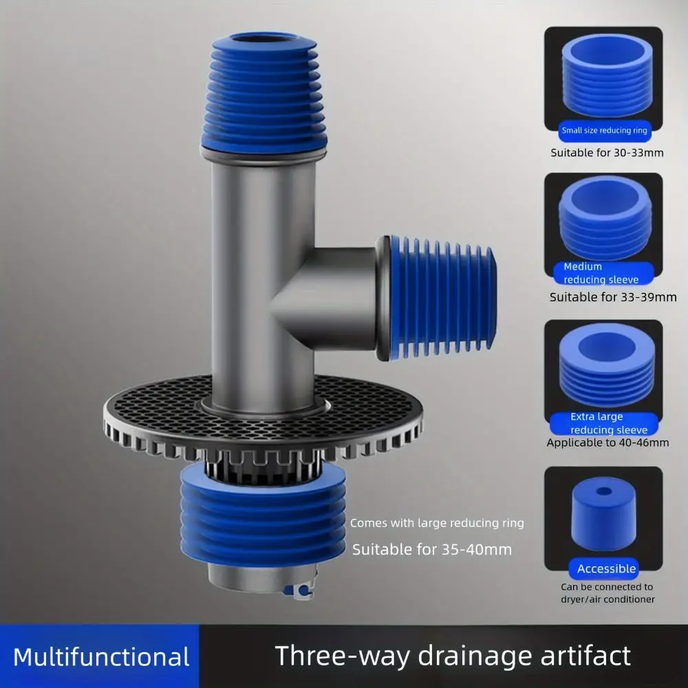 

Multi-functional Floor Drain Adapter Universal Drain Filter Sink Elbow Pipe Connector Tee Joint Anti-odor Sealing Ring Adapter