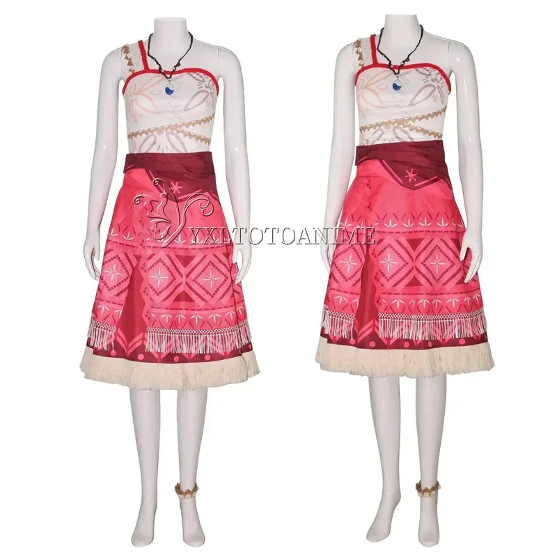 

25COSin stock Moana Cosplay Costume Vaiana Princess Dresses Necklace Uniform Suit Christmas Party Role Play for Adult Women