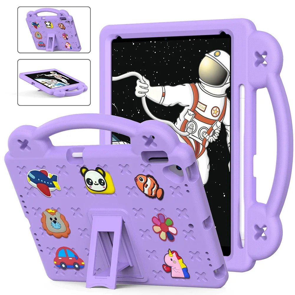 Tablet Case for IPad Pro11 10th Gen Air4 Air5 2022 Kids EVA Hand-held Stand Case for IPad 9.7 IPad 10.2 with Pencil Holder Cover