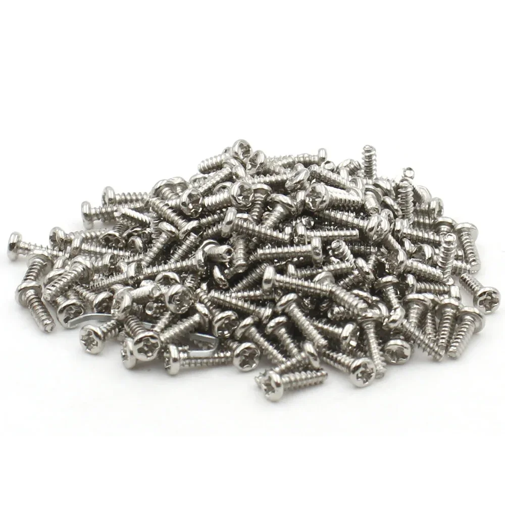 30-100pcs Flat Tail Carbon Steel Phillips Self-tapping Screw M1.2 M1.7 M2 M2.6 M3 M4 M5 Cross Recessed Round Head Tapping Screws