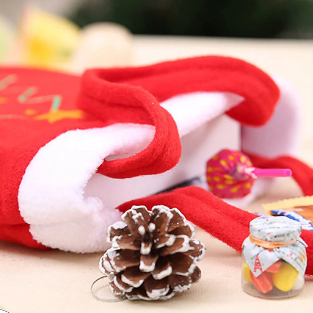 

2 pcs Christmas Gift Non woven Fabric Elk Pattern Portable Tote Festive Storage Festive Gift Bags Pouches Child