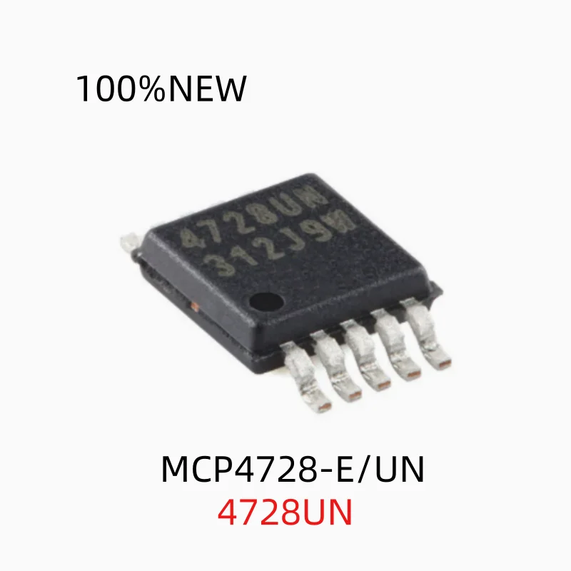 (5Pcs) 100% New Mcp4728-E/Un 4728Un Msop10 12-Bit Four-Way Output Dac Chip Ic