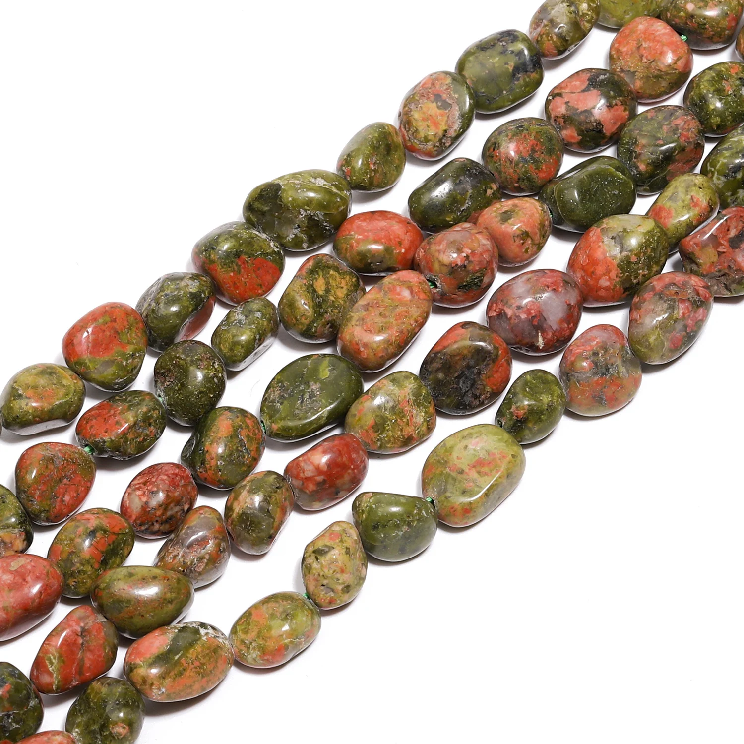 8-10mm Irregular Unakite Jasper Stone Beads Natural Loose Spacer Bead For Jewelry DIY Making Bracelets Necklaces Supply 1strands