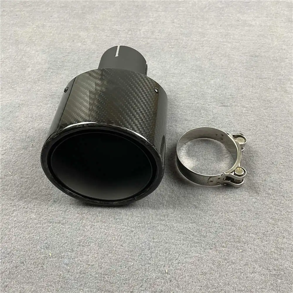 

Exhaust Pipe For Akrapovic Muffler Tip Out 105*130mm Car Universal Exhaust System Accessories Glossy Black Nozzles Tailpipe