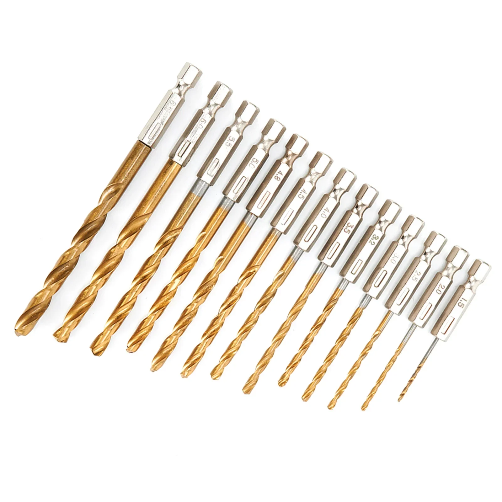 

13pcs 1.5mm-6.5mm HSS Drill Bit Set Hex Shank Handle For Cordless Screwdriver Electric Drilling Woodworking Power Tools