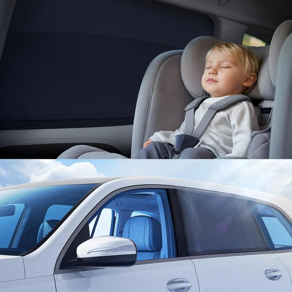 

[2025 upgraded] car window shades for baby[ice crystal cooling layer](2 pack) uv-blocker cling sun shade 99% uv protection fit s