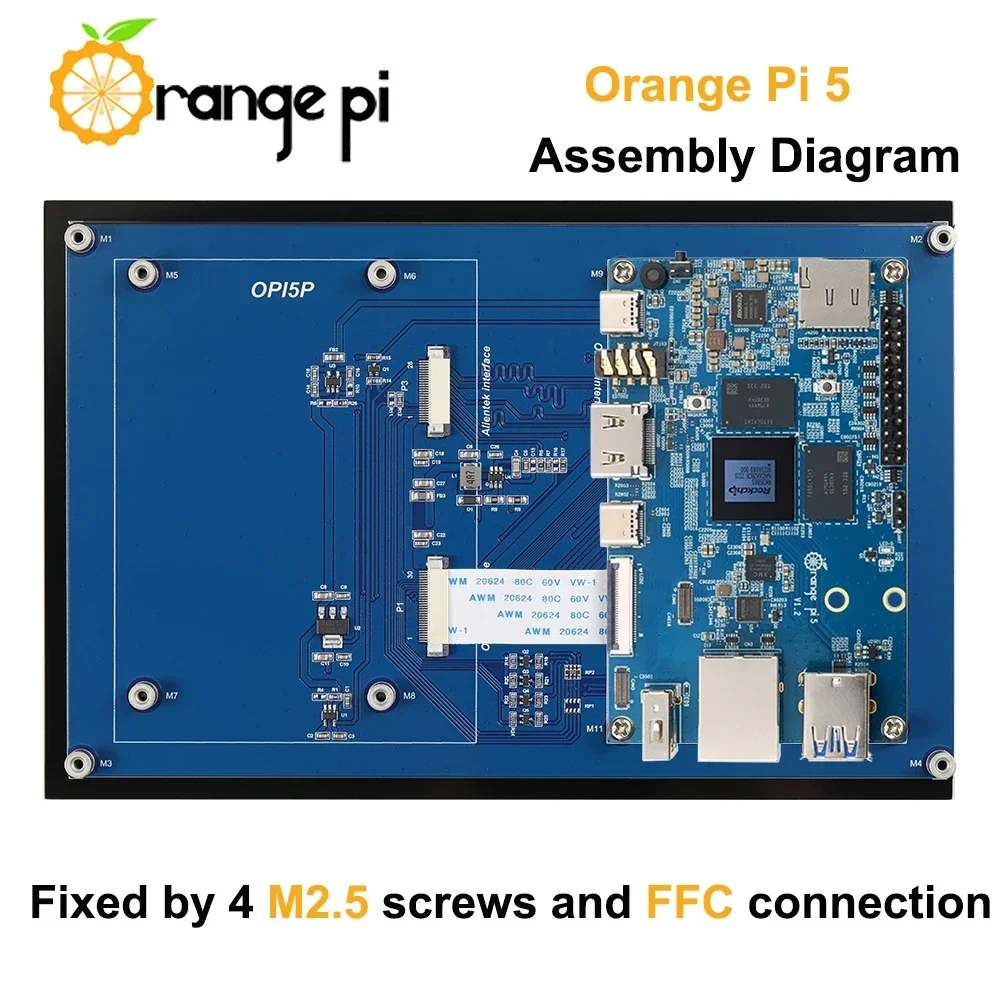 Laranja pi 5 8.0 polegadas ips mipi dsi tft painel de exibição 800x1280 tela de toque capacitivo módulo lcd suporte laranja pi 5/5b/5plus