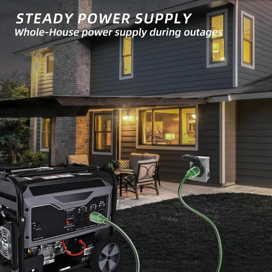 Cable generador de extensión de 4 clavijas, 30 amperios, 25 pies, NEMA L1430P L1430R, 125 250 voltios, hasta 7500 vatios, calibre 10, SJTW Twist Lock Power Co