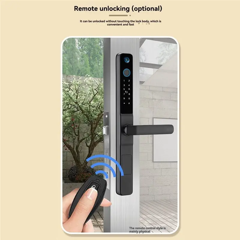 【RECOMENDAR】Smart Door Lock With Camera Tuya Wifi Fingerprint RFID Password Access Sliding Security Peephole Doorbell System