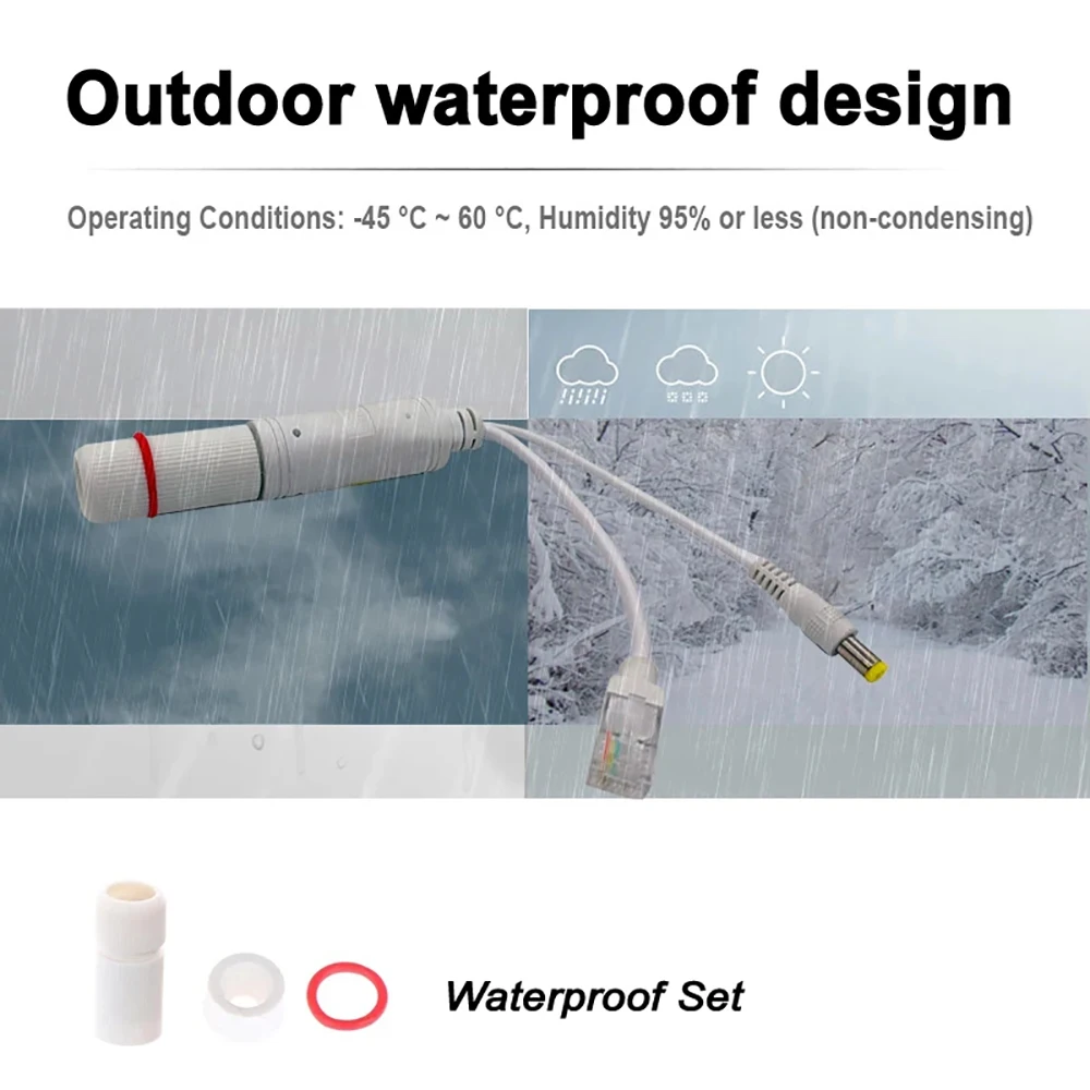 POE Spliter 48 فولت إلى 12 فولت مقاوم للماء فيديو كابل محول الطاقة وحدة إمداد حاقن موسع لنظام التحكم في الوصول كاميرا IP #2