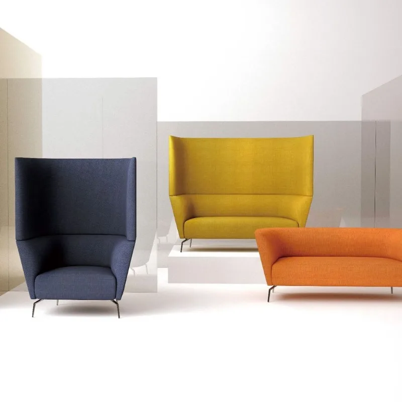 Booth high screen VIP reception sofa office library company lounge area half sofa