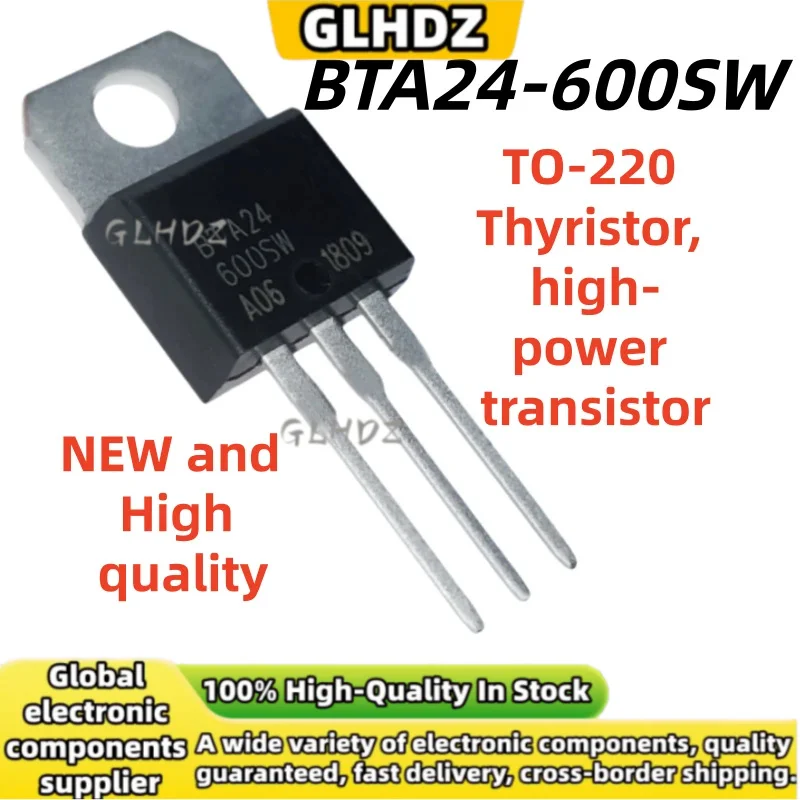 10PCS-30PCS BTA24-600SW TO-220 Thyristor, high-power transistor brand new in stock