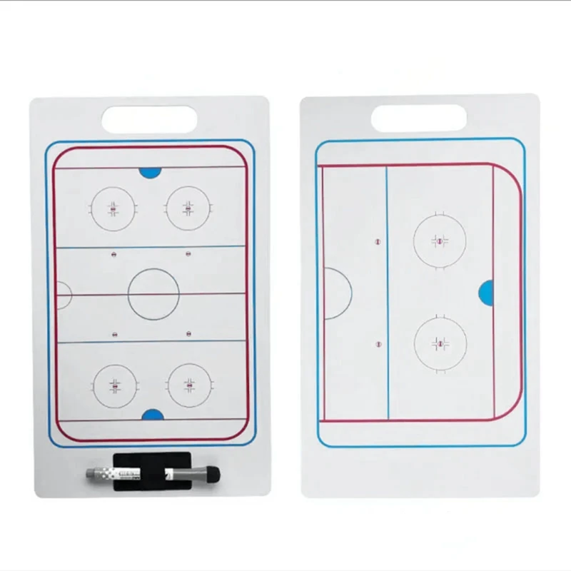 Description Picture 5 of itemWhite Ice Hockey Puck Training Match Coaching Clipboard Portable Ice Hockey Strategy Board Coach Gear