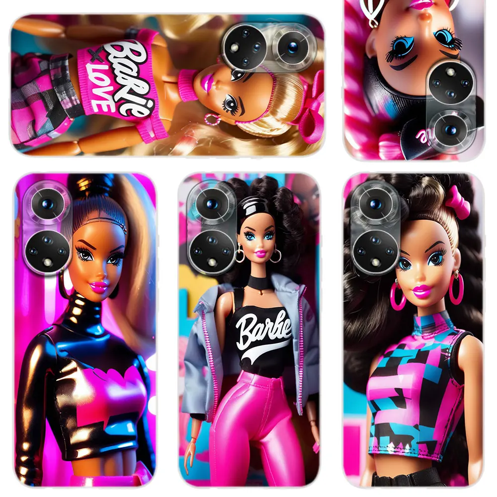 Silicone Soft Coque Phone Case For Honor 50 30 20 10 9 9X Lite Pro 10i 9a 8a 8X X8 Cover Barbie Black Love X Girl