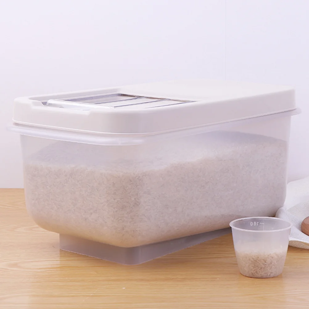 

Sealed 10kg Rice Storage Box Plastic Dustproof Insect Proof Kitchen Flour Bucket Lightweight Safe Non Food
