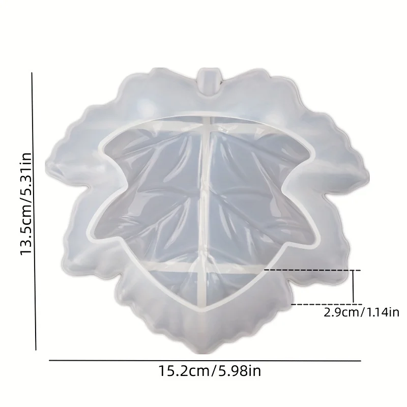 3D Maple Leaf Ash Tray Resin Mold Silicone Large Tray Resin Casting Mold Jewelry Container Art For DIY Resin Coasters, Cup Mats,