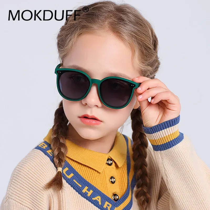 3-12 Years Kids Polarized Sunglasses Boys\' Cool Girls Soft TPEE Frame Cat Eye Design Fashion Sun UV400 Protection Oval Glasses