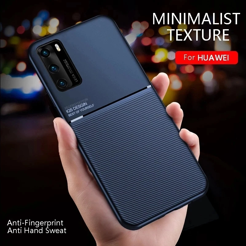 Leather Texture Matte Case For Huawei Honor P40 Pro Nova 7 6 SE 5i 5T P30 P20 Mate 20 30 Lite Y9 Prime P Smart Z Plus 2019 Cover