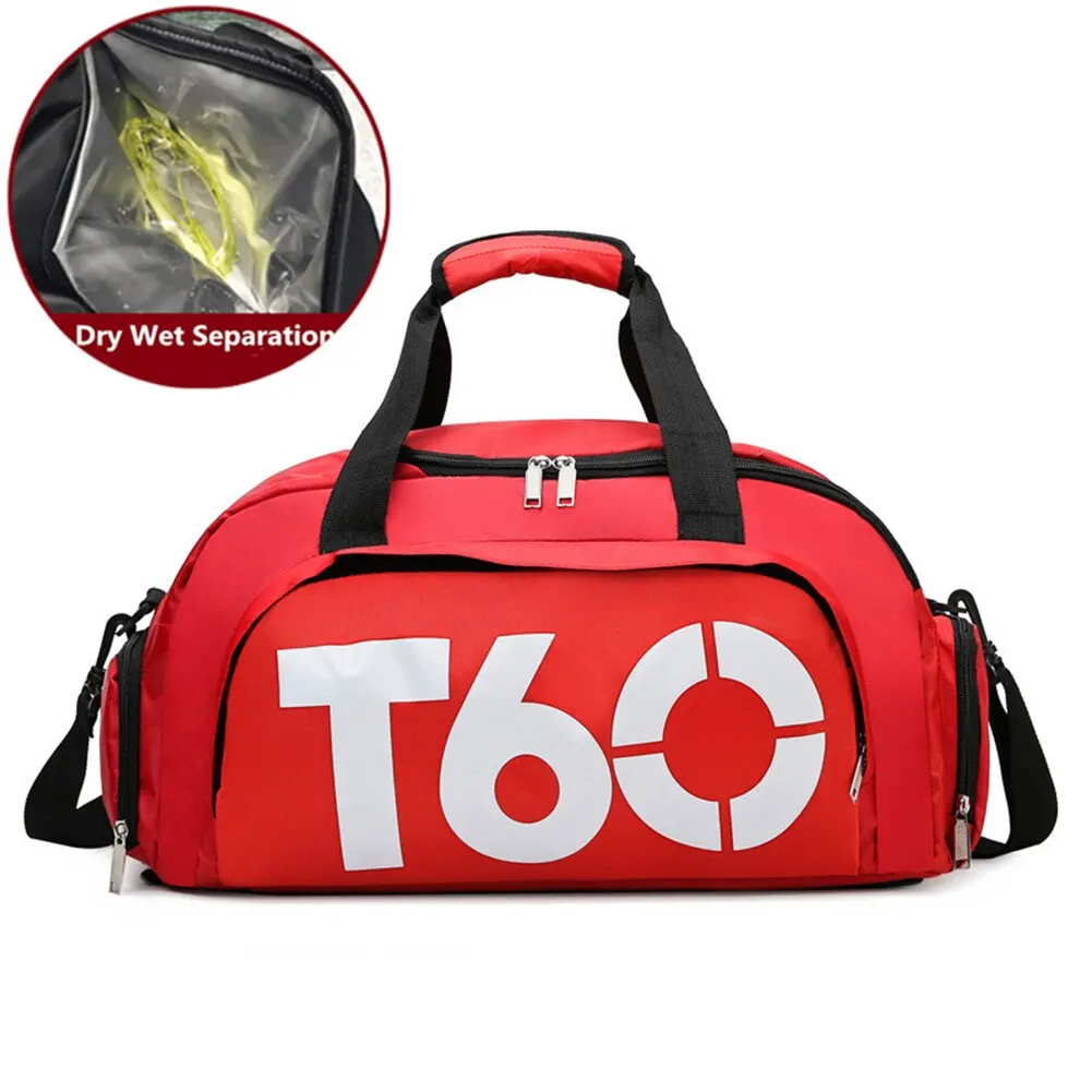 Bolsa de gimnasio Oxford seca y húmeda, bolsa de entrenamiento físico de gran capacidad, impermeable con compartimento para zapatos, resistente al desgaste para hombres y mujeres