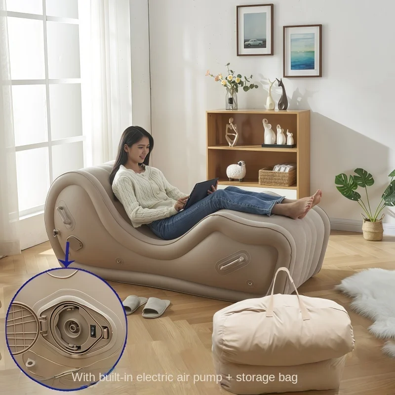 S-Shaped Inflatable Chair, Outdoor Portable Inflatable Soft Seat