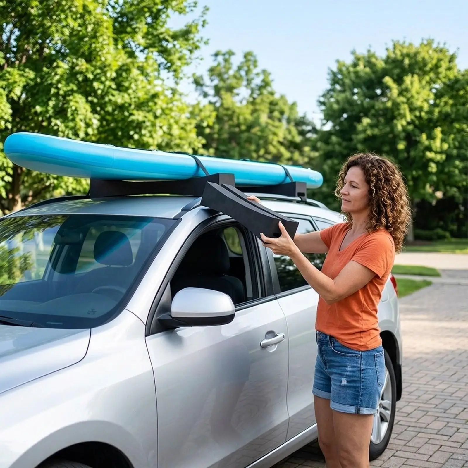 

Car Roof Racks Pads Kayak Foam Blocks Portable Replacement Nonslip Universal Easy Installation Car Top Crossbars for Kayak