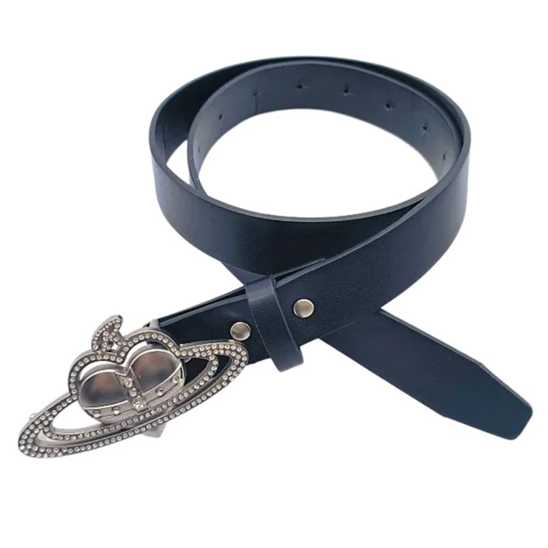 

Поясной ремень PU Узкие ремни для повседневной носки Узкий ремень с декоративными стразами