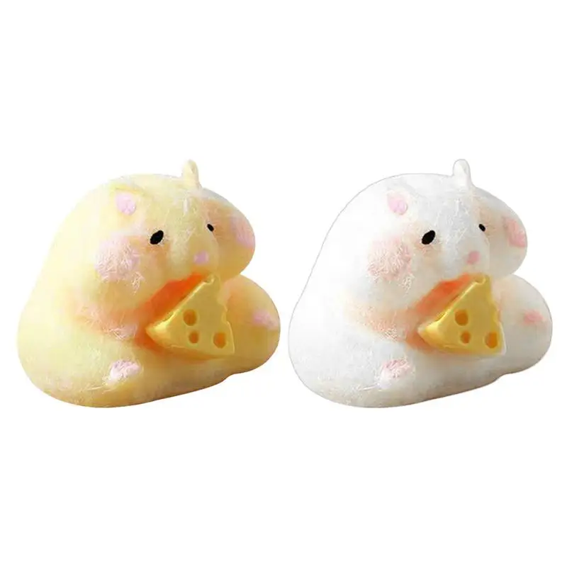 

Cute Q-Bullet Simulated Hamster Toy Super Soft Mini Kawaii Stress Relief Squeeze Toy TPR Decompression Toy Gifts