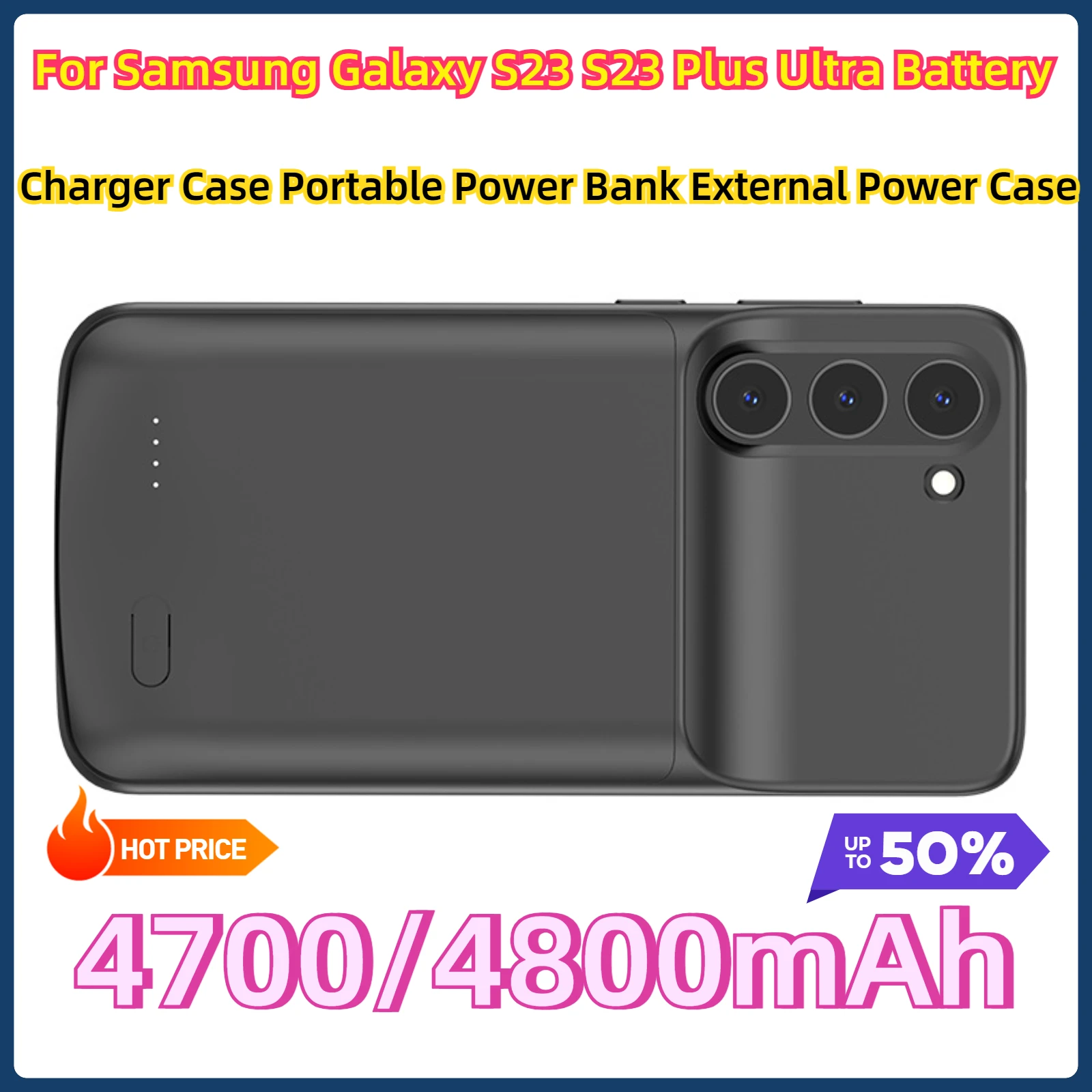 For Samsung Galaxy S23 S23 Plus Ultra Battery Charger Case Portable Power Bank External Power Case