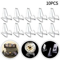 10pcs Clear Acrylic Coin Display Stand Holders Small Easel Rack Trading Card Toploaders Holder Support For Kpop Idol Card