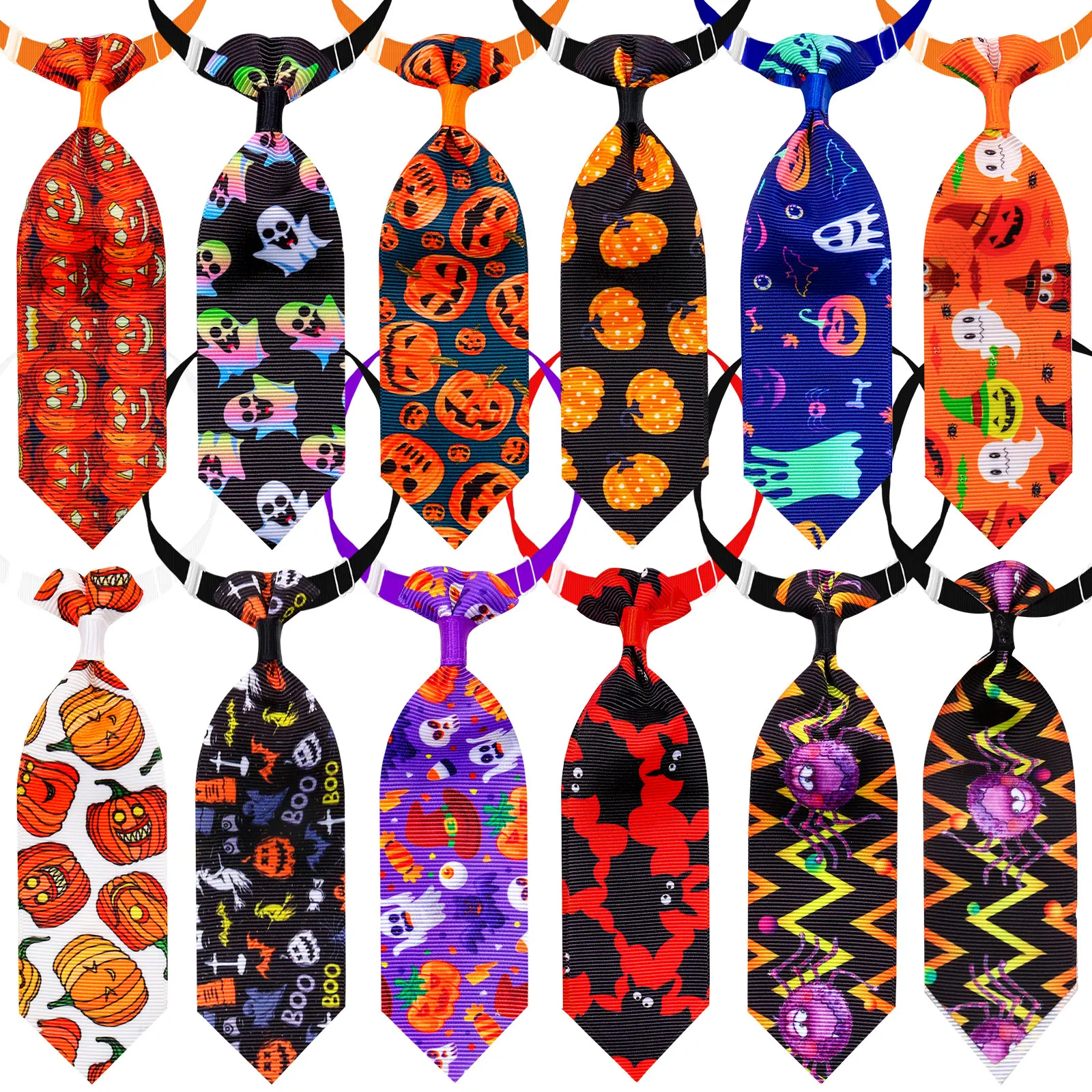 

60pcs Small Dog Cat Neckties Halloween Skull Bowties/Ties For Dogs Pets Halloween Pet Dog Grooming Accessories For Small Dogs