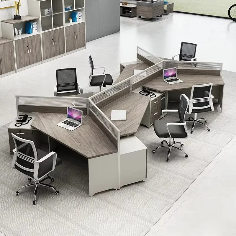 

Simple Modern Screen Workstation Shaped Senior Staff Desk